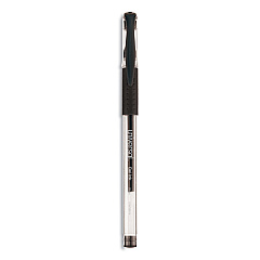 Universal Comfort Grip Gel Pen, Stick, Fine 0.5 mm, Black Ink, Clear Barrel, Dozen (UNV39514)