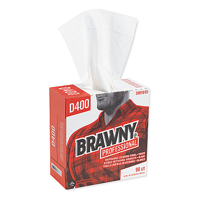 Brawny Professional Medium Duty Premium DRC Wipers, 9.25 x 16.3, White, 90 Wipes/Box, 10 Boxes/Carton (2007003CT)