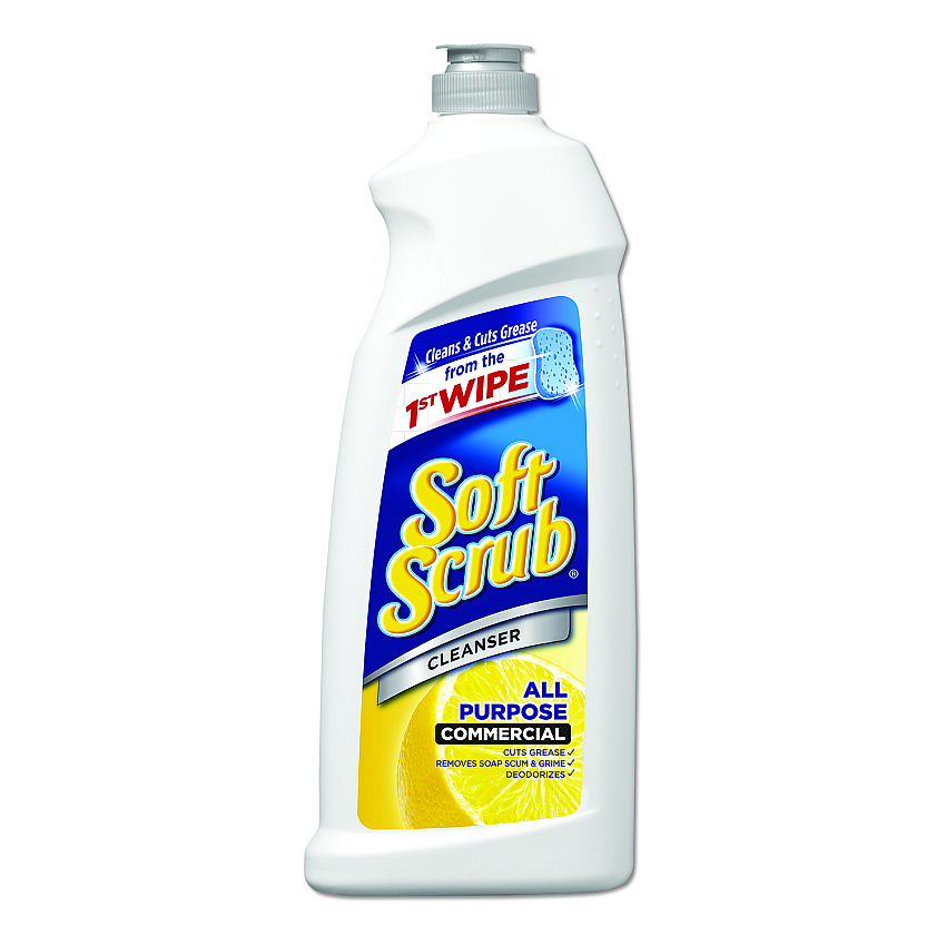 Soft Scrub All Purpose Cleanser, Lemon Scent 36 oz Bottle, 6/Carton (15020CT)