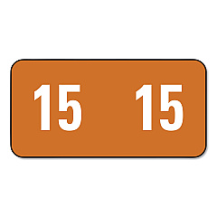 Smead Yearly End Tab File Folder Labels, 15, 0.5 x 1, Brown, 25/Sheet, 10 Sheets/Pack (67915)