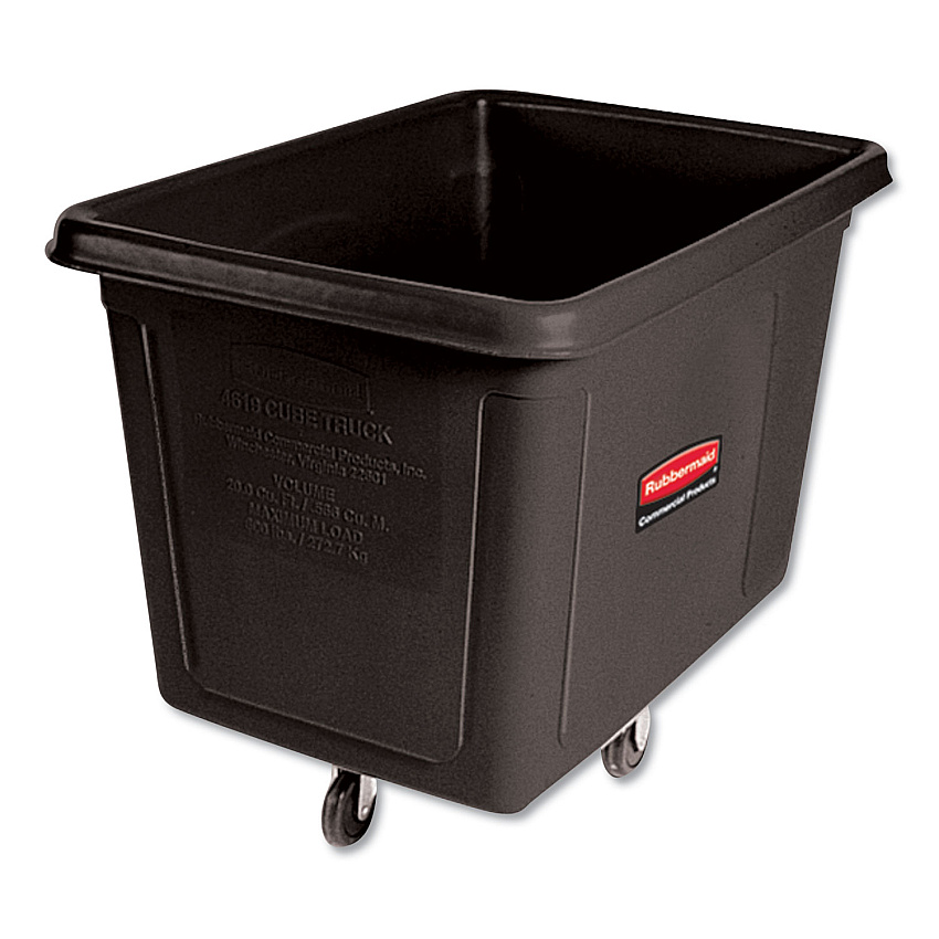 Rubbermaid Commercial Cube Truck, Rectangular, 600 lb Capacity, Black (4619BLA)