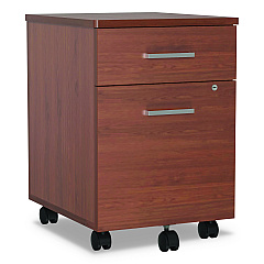Linea Italia Trento Line Mobile Pedestal File, Left or Right, 2-Drawers: Box/File, Legal/Letter, Cherry, 16.5" x 19.75" x 23.63" (TR752CH)