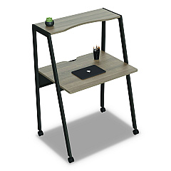 Linea Italia Kompass Flexible Home/Office Desk, 33" x 23.75" x 48", Natural Walnut (SH764NW)