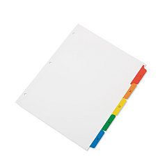 AbilityOne 7530013649489 SKILCRAFT Table of Contents Indexes, 5-Tab, 1 to 5, 11 x 8.5, White, 1 Set