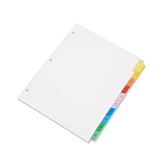 AbilityOne 7530013683489 SKILCRAFT Multiple Index Sheets, 10-Tab, 1 to 10, 11 x 8.5, White, 1 Set
