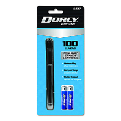 DORCY 100 Lumen LED Penlight, 2 AAA Batteries (Included), Silver (411218)
