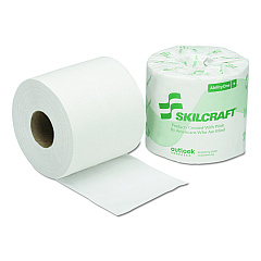 AbilityOne 8540005303770, SKILCRAFT Toilet Tissue, Septic Safe, 1-Ply, White, 4" x 4", 1,200 Sheets/Roll, 80 Rolls/Box