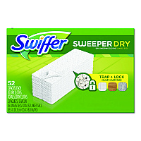 Swiffer Dry Refill Cloths, White, 10.4" x 8", 52/Box, 3 Boxes/Carton (81216)