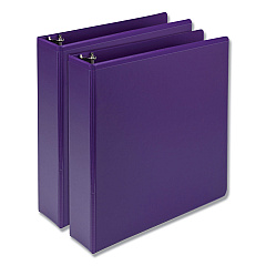 Samsill Earths Choice Biobased Durable Fashion View Binder, 3 Rings, 2" Capacity, 11 x 8.5, Purple, 2/Pack (U86608)