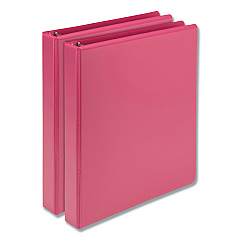 Samsill Earths Choice Biobased Durable Fashion View Binder, 3 Rings, 1" Capacity, 11 x 8.5, Berry, 2/Pack (U86376)