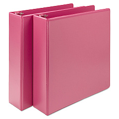 Samsill Earths Choice Biobased Durable Fashion View Binder, 3 Rings, 2" Capacity, 11 x 8.5, Berry, 2/Pack (U86676)
