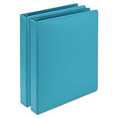 Samsill Earths Choice Biobased Durable Fashion View Binder, 3 Rings, 1" Capacity, 11 x 8.5, Turquoise, 2/Pack (U86377)