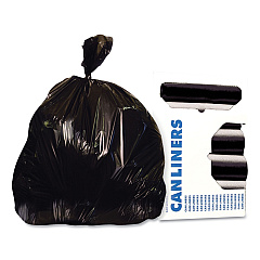 Heritage Low-Density Repro Can Liner, 45 gal, 1.2 mil, 40" x 46", Black, 100/Carton (X8046SKR01)