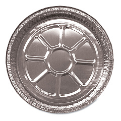 Aluminum Round Containers, 28 Gauge, 44 Oz, 9" Diameter X 1.94"h, Silver, 500/carton