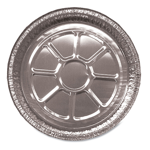 Aluminum Round Containers, 28 Gauge, 44 Oz, 9" Diameter X 1.94"h, Silver, 500/carton