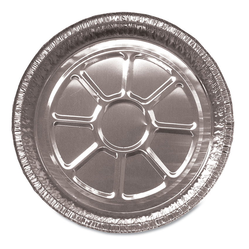 Aluminum Round Containers, 28 Gauge, 44 Oz, 9" Diameter X 1.94"h, Silver, 500/carton