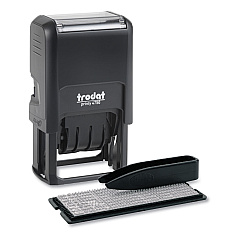 Trodat Printy Do It Yourself Self-Inking Message Dater, 0.75" x 1.88", Blue/Red (5916)