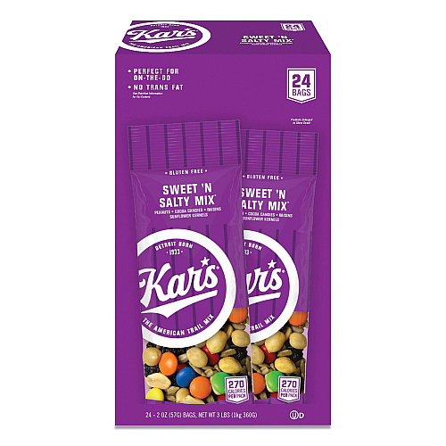 Kar's Nuts Caddy, Sweet 'N Salty Mix, 2 oz Packets, 24/Box (SN08387)