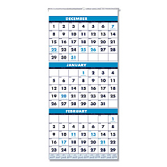 House of Doolittle Recycled Three-Month Format Wall Calendar, Vertical Orientation, 12.25 x 26, White Sheets, 14-Month (Dec-Jan): 2022-2024 (3640)