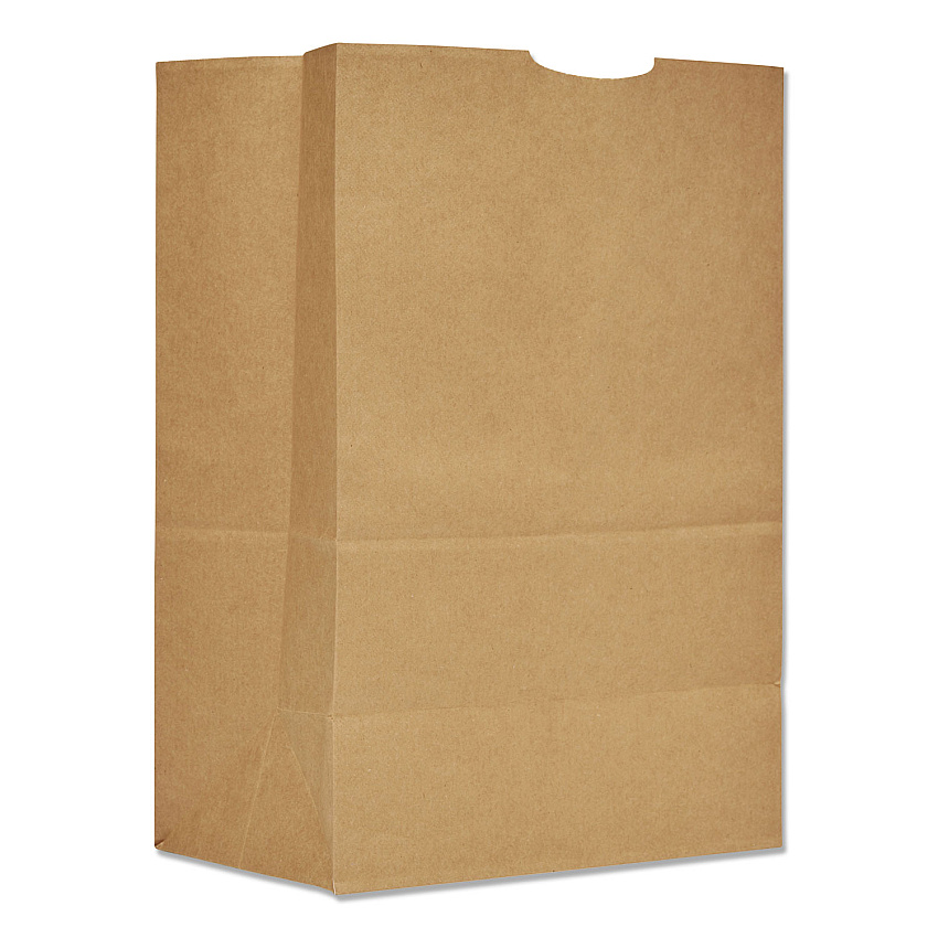 General Grocery Paper Bags, 75 lbs Capacity, 1/6 BBL, 12"w x 7"d x 17"h, Kraft, 400 Bags (SK1675)