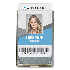 Advantus Rigid Two-Badge RFID Blocking Smart Card Holder, Horizontal/Vertical, Clear 3.68" x 2.38" Holder, 3.38" x 2.13" Insert, 20/PK (76416)
