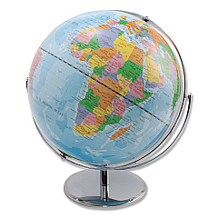 Advantus 12-Inch Globe with Blue Oceans, Silver-Toned Metal Desktop Base,Full-Meridian (30502)