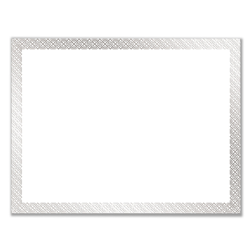 Great Papers! Foil Border Certificates, 8.5 x 11, White/Silver with Braided Silver Border,15/Pack (963027)