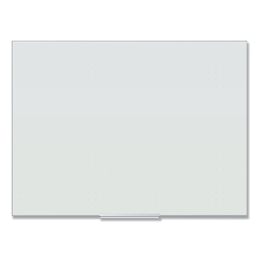U Brands Floating Glass Ghost Grid Dry Erase Board, 48 x 36, White (2799U0001)
