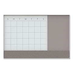U Brands 3N1 Magnetic Glass Dry Erase Combo Board, 48 x 36, Month View, White Surface and Frame (3198U0001)