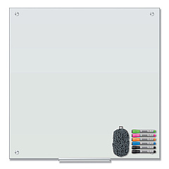 U Brands Magnetic Glass Dry Erase Board Value Pack, 36 x 36, White (3971U0001)
