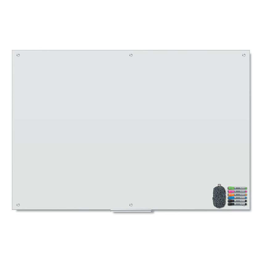 U Brands Magnetic Glass Dry Erase Board Value Pack, 72 x 48, White (3974U0001)