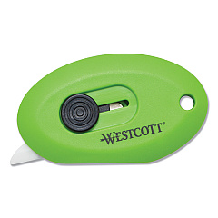 Westcott Compact Safety Ceramic Blade Box Cutter, 2.5", Retractable Blade, Green (16474)