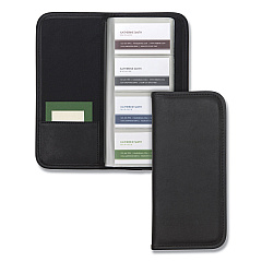 Samsill Professional Vinyl Business Card File, Holds 160 2 x 3.5 Cards, 4.75 x 10.13, Black (80850)