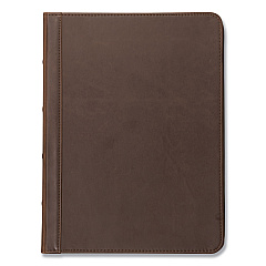 Samsill Vintage Hardback Zipper Portfolio, Vinyl, Dark Brown, 11 x 8 1/2 (70836)