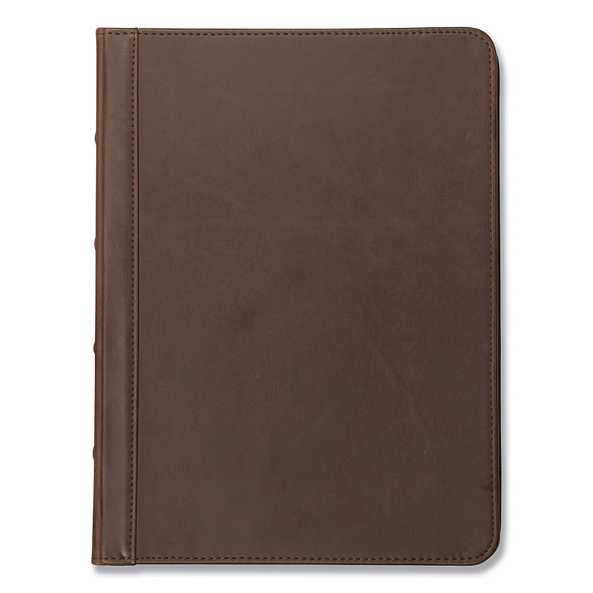 Samsill Vintage Hardback Zipper Portfolio, Vinyl, Dark Brown, 11 x 8 1/2 (70836)
