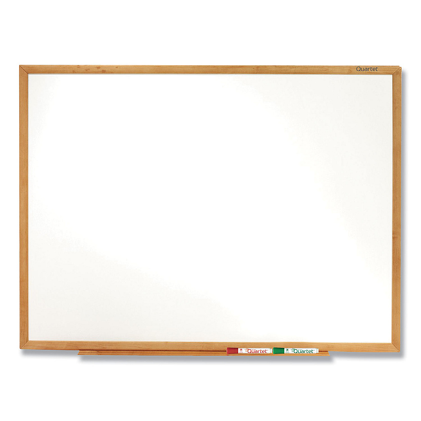 Quartet Classic Series Total Erase Dry Erase Board, 36 x 24, Oak Finish Frame (S573)