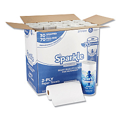 Georgia Pacific Professional Sparkle ps Premium Perforated Paper Kitchen Towel Roll, 2-Ply, 11 x 8.8, White, 70 Sheets, 30 Rolls/Carton (2717201)