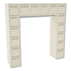 Tennsco Sixteen Box Compartments and Coat Bar, 72w x 18d x 72h, Sand (SRS721872ASD)