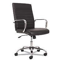 Sadie 5-Eleven Mid-Back Executive Chair, Supports Up to 250 lb, 17.1" to 20" Seat Height, Black Seat/Back, Chrome Base (VST511)