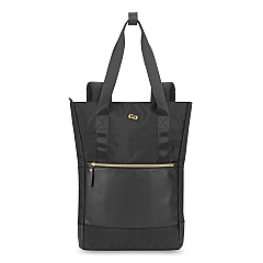 Solo Parker Hybrid Tote/Backpack, Fits Devices Up to 15.6", Polyester, 3.75 x 16.5 x 16.5, Black/Gold (EXE8014)