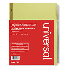 Universal Deluxe Extended Insertable Tab Indexes, 8-Tab, 11 x 8.5, Buff, 6 Sets (UNV21877)