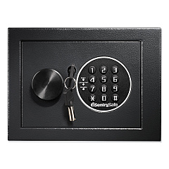 Sentry Safe Electronic Security Safe, 0.14 cu ft, 9w x 6.6d x 6.6h, Black (X014E)