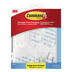 Command Clear Hooks and Strips, Plastic, Asst, 16 Picture Strips/15 Hooks/22 Strips/PK (17232ES)