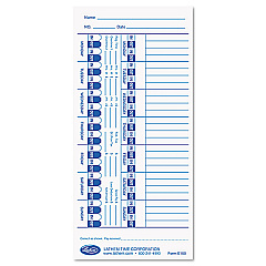 Time Clock Cards for Lathem Time E Series, One Side, 4 x 9, 100/Pack (E100)