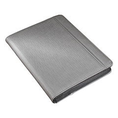 Artistic Power Padfolio, Zipper, 10.75 x 1.5 x 13.5, Polyurethane, Gray (ART5004TP)
