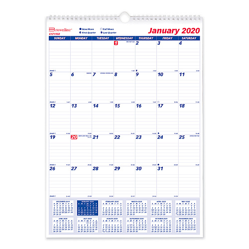 Brownline Twin-Wirebound Wall Calendar, One Month per Page, 12 x 17, White Sheets, 12-Month (Jan to Dec): 2023 (C171102)