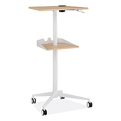 Safco VUM Mobile Workstation, 25.25" x 19.75" x 35.5" to 47.75", Natural/White (1944NA)
