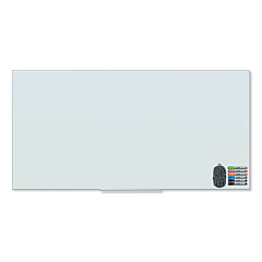 U Brands Floating Glass Dry Erase Board, 72 x 36, White (3978U0001)