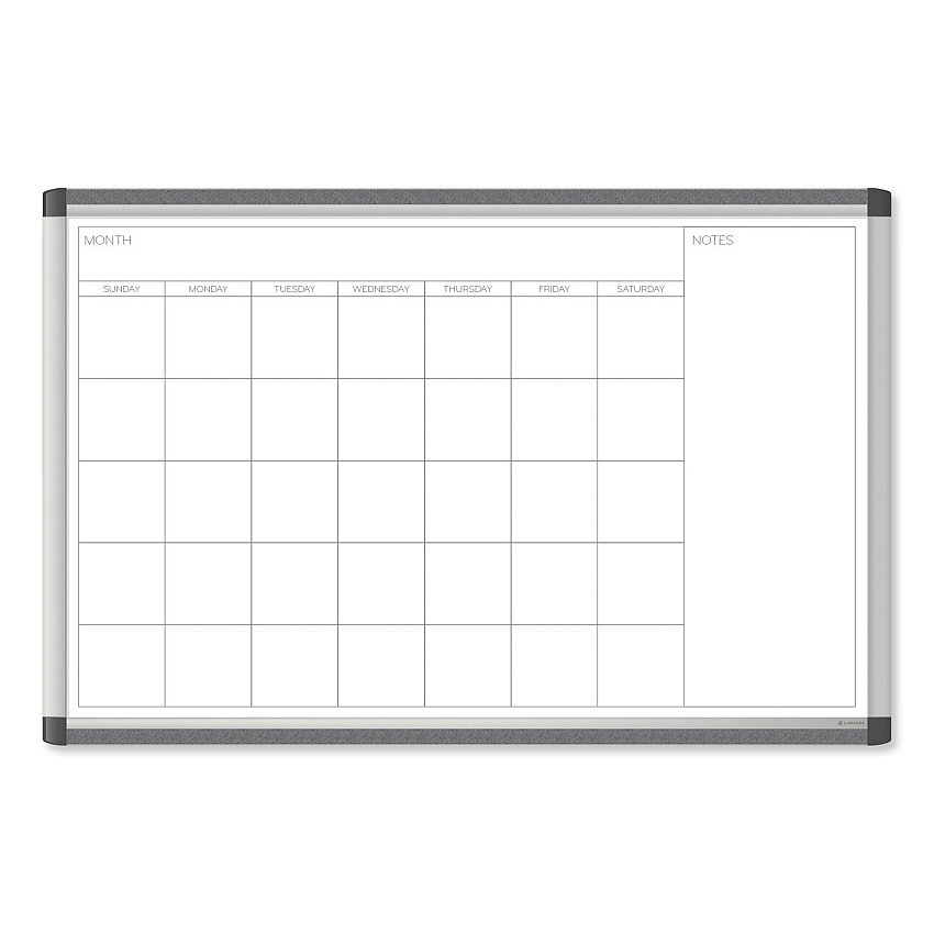 U Brands PINIT Magnetic Dry Erase Undated One Month Calendar, 36 x 24, White (2901U0001)