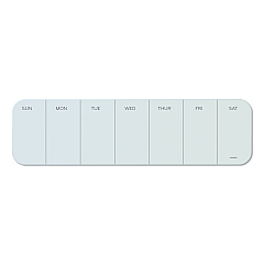 U Brands Cubicle Glass Dry Erase Undated One Week Calendar Board, 20 x 5.5, White (3688U0001)